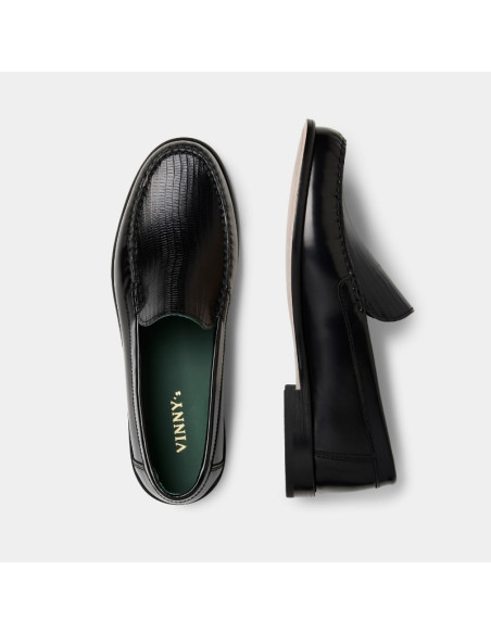 Chaussures de Ville Martel Two-Tone Noir Homme Vinny's présentées portées de haut｜Magasin Homme Toulouse