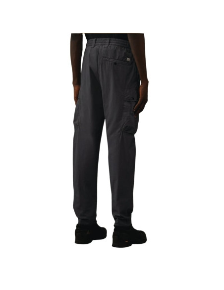 Pantalon Cargo 50 Fili Stretch Elasticated Lens Bleu Homme Cp Company présenté porté de dos｜Boutique Homme Toulouse