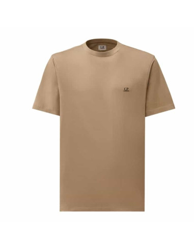 T-Shirt 30/1 Jersey Short Sleeve Goggle Beige Homme Cp Company présenté de face｜Boutique Homme Toulouse