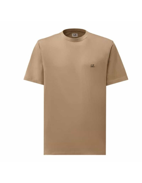 T-Shirt 30/1 Jersey Short Sleeve Goggle Beige Homme Cp Company présenté de face｜Boutique Homme Toulouse