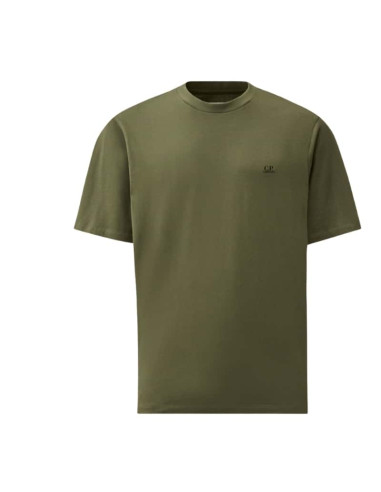 T-Shirt 30/1 Jersey Short Sleeve Goggle vert Homme Cp Company présenté de face｜Boutique Homme Toulouse