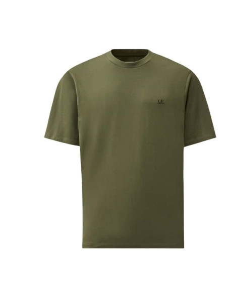 T-Shirt 30/1 Jersey Short Sleeve Goggle vert Homme Cp Company présenté de face｜Boutique Homme Toulouse