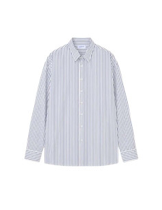 La Chemise "Seseh" Icon Stripe Late Blue & Blanc Homme Last Call Forp résentée portée de face｜Magasin Homme Toulouse 2
