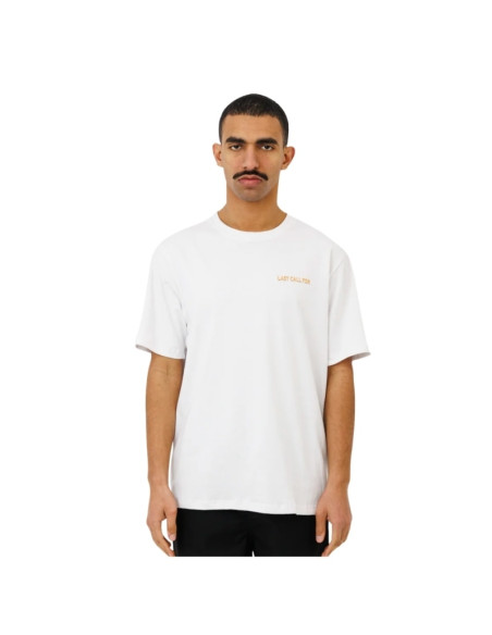 T-shirt "No Time For A Break" Blanc Homme Last Call For présenté porté de face｜Boutique Homme Toulouse