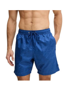 Maillot De Bain Imprimé Sharks Waves Bleu Royal Paul&Shark présenté porté de face｜Boutique Homme Toulouse
