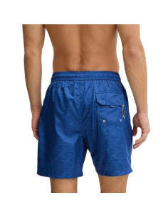 Maillot De Bain Imprimé Sharks Waves Bleu Royal Paul&Shark présenté porté de face｜Boutique Homme Toulouse 2