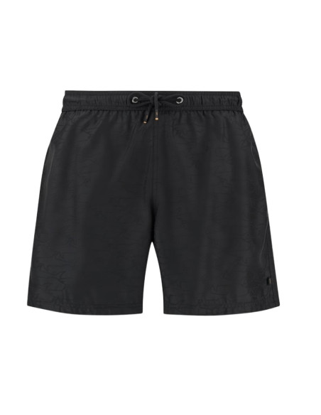 Maillot De Bain Portofino Avec Imprimé Sharks Waves Noir Homme Paul&Shark présenté de face｜Boutique Homme Toulouse