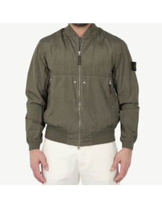 Veste Stone Island Nylon Vert Militaire Homme Stone Island présentée portée de face｜Magasin Homme Toulouse