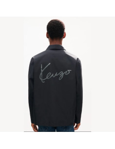 Veste Coach Légère 'KENZO Signature' En Coton Nylon Noir Homme présentée portée de face｜Magasin Homme Toulouse 2