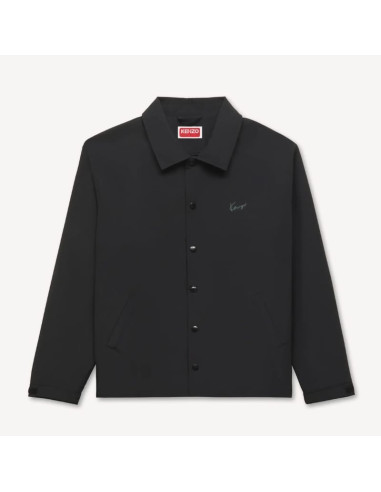 Veste Coach Légère 'KENZO Signature' En Coton Nylon Noir Homme présentée de face｜Magasin Homme Toulouse