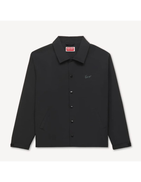 Veste Coach Légère 'KENZO Signature' En Coton Nylon Noir Homme présentée de face｜Magasin Homme Toulouse