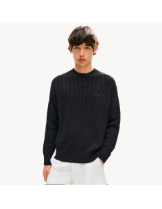 Pull Brodé 'KENZO Signature' En Maille Noir Homme Kenzo présenté porté de face｜Boutique Homme Toulouse
