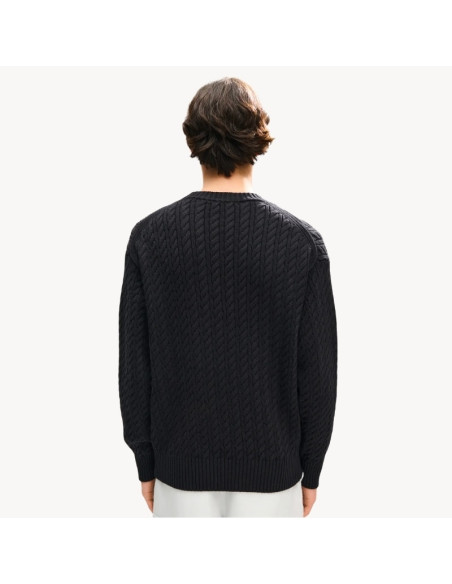 Pull Brodé 'KENZO Signature' En Maille Noir Homme Kenzo présenté porté de dos｜Boutique Homme Toulouse