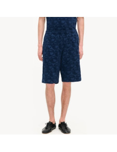 Short 'Kenzo Apple Pop' En Coton Effet Éponge Bleu Noir Homme Kenzo présenté porté de face｜Boutique Homme Toulouse 2