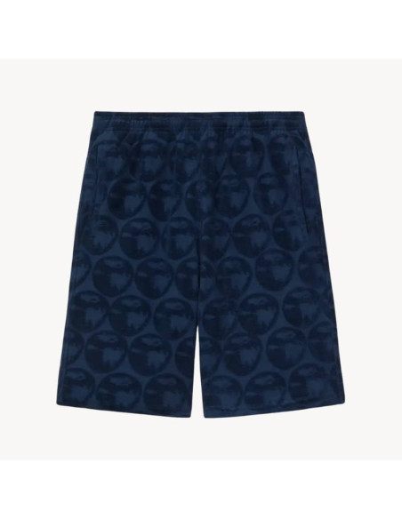 Short 'Kenzo Apple Pop' En Coton Effet Éponge Bleu Noir Homme Kenzo présenté de face｜Boutique Homme Toulouse