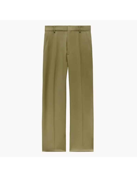 Pantalon De Costume Droit En Laine Vierge Kaki Homme Kenzo présenté de face｜Boutique Homme Toulouse