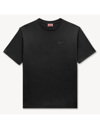 T-shirt Brodé 'KENZO Signature' En Coton Noir Homme Kenzo présenté de face｜Boutique Homme Toulouse
