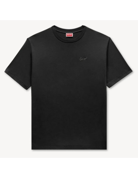 T-shirt Brodé 'KENZO Signature' En Coton Noir Homme Kenzo présenté de face｜Boutique Homme Toulouse