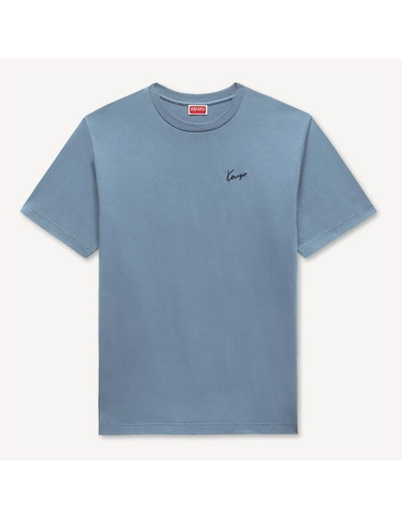 T-shirt Brodé 'KENZO Signature' En Coton Anthracite Homme Kenzo présenté de face｜Boutique Homme Toulouse