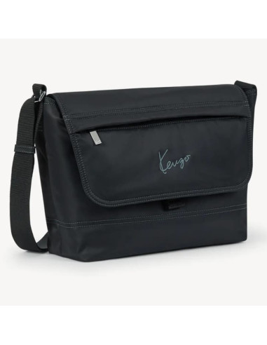 Sac Messager 'KENZO Signature' Noir Homme Kenzo présenté de face｜Boutique Homme Toulouse