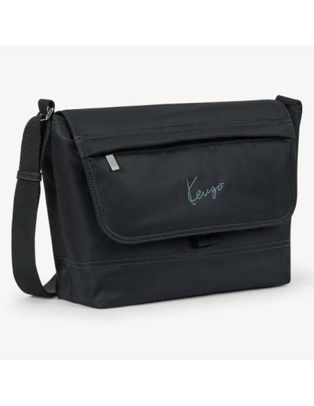 Sac Messager 'KENZO Signature' Noir Homme Kenzo présenté de face｜Boutique Homme Toulouse