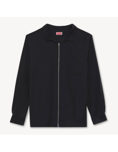 Chemise Oversize Zippée 'KENZO Signature' Noir Homme Kenzo présenté de face|Boutique Homme Toulouse Chemise Oversize Zippée 'KENZO Signature' Noir Homme Kenzo présenté de face|Boutique Homme Toulouse