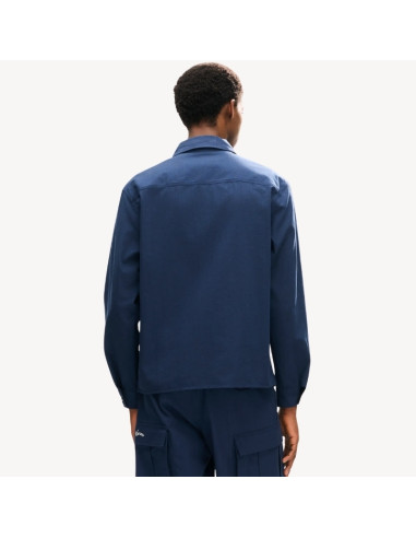 Surchemise Brodée En Sergé De Coton Bleu Marine Homme Kenzo présenté porté de dos｜Boutique Homme Toulouse