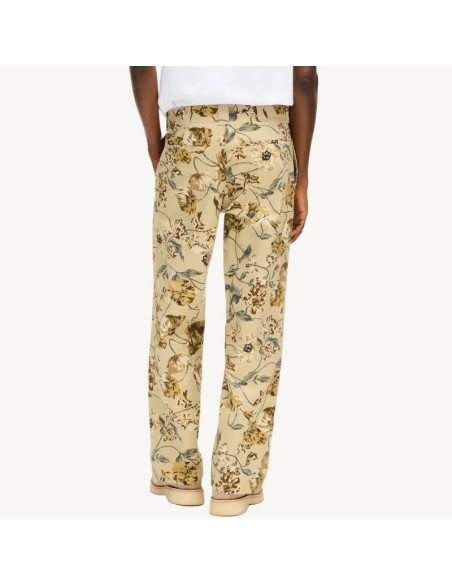Pantalon Chino En Coton À Chevrons Beige Homme Kenzo présenté porté de dos｜Boutique Homme Toulouse