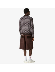 Polo À Manches Longues En Maille Marron Homme Casablanca présenté porté de face｜Boutique Homme Toulouse 2