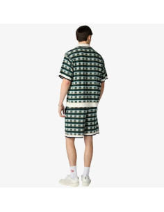 Chemise À Manches Courtes En Crochet Verte Homme Casablanca présenté porté de face｜Boutique Homme Toulouse 2