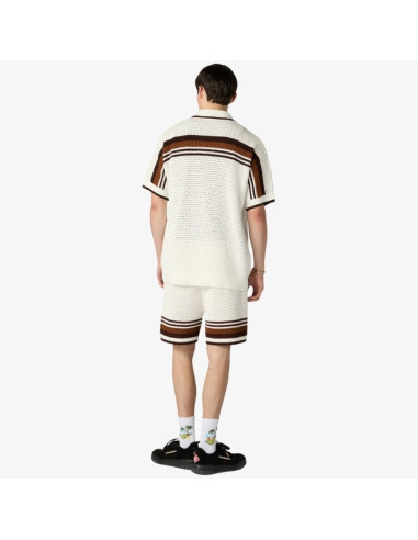 Short Blanc Et Marron En Crochet Tennis Homme Casablanca présenté porté de dos｜Boutique Homme Toulouse
