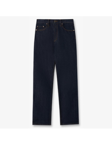 Jean Droit Indigo En Denim Brut Bleu Marine Homme Casablanca présenté de face｜Boutique Homme Toulouse