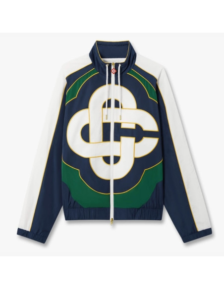 Veste Coupe-Vent À Carreaux Vert Et Bleu Marine Homme Casablanca présenté de face｜Boutique Homme Toulouse