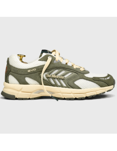 Sneaker The Re-Run Evo New York Olive Homme The Mercer Brand présentée portée de face｜Magasin Homme Toulouse