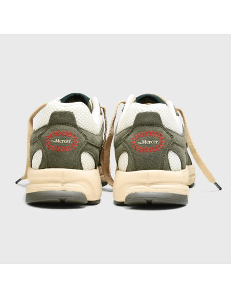 Sneaker The Re-Run Evo New York Olive Homme The Mercer Brand présentée de dos｜Magasin Homme Toulouse