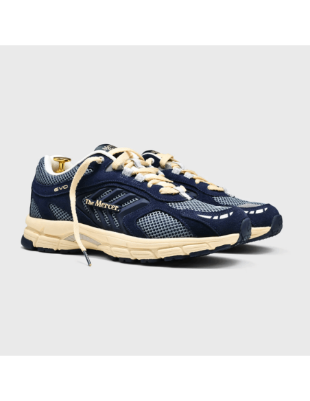 Sneaker The Re-Run Evo New York Navi Homme The Mercer Brand présentée de face｜Magasin Homme Toulouse