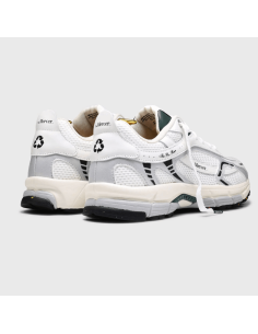 Sneaker The Re-Run White Silver Blanc & Vert The Mercer Brand présentée portée de face｜Magasin Homme Toulouse 2
