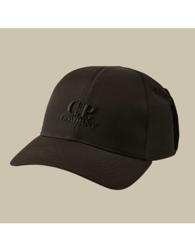 Casquette Chrome-R Goggle Noir Homme C.P. Company présenté de face｜Boutique Homme Toulouse