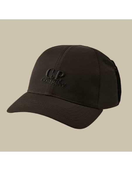 Casquette Chrome-R Goggle Noir Homme C.P. Company présenté de face｜Boutique Homme Toulouse