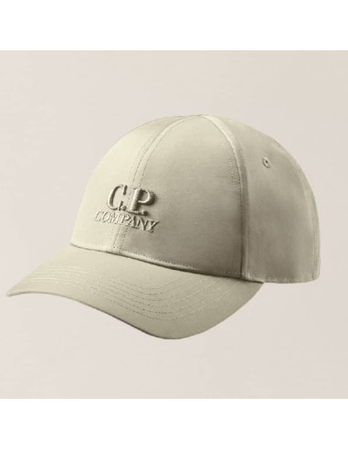 Casquette Chrome-R Logo Beige Homme C.P. Company présenté de face｜Boutique Homme Toulouse