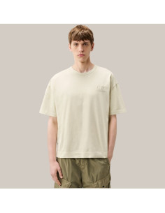 T-Shirt 20/1 Jersey Blanc Homme C.P. Company présenté porté de face｜Boutique Homme Toulouse