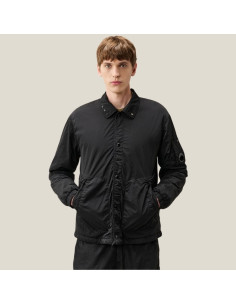 Veste Chrome-R Coach Lens Jacket Noir Homme C.P. Company présenté porté de face｜Boutique Homme Toulouse