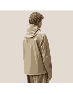 Veste Shell-R Goggle Fallen Rock Beige Homme C.P. Company présentée portée de face｜Magasin Homme Toulouse 2