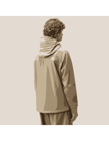 Veste Shell-R Goggle Fallen Rock Beige Homme C.P. Company présentée portée de dos｜Magasin Homme Toulouse