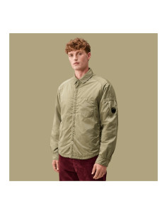 Surchemise En Chrome-R Fallen Rock - Beige Homme présentée portée de face｜Magasin Homme Toulouse