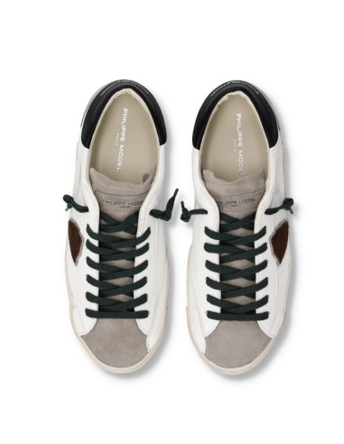 Sneakers Prsx Blanc Noir et Gris Homme Philippe Model présentées portées de haut|Magasin Homme Toulouse Sneakers Prsx Blanc Noir et Gris Homme Philippe Model présentées portées de haut|Magasin Homme Toulouse