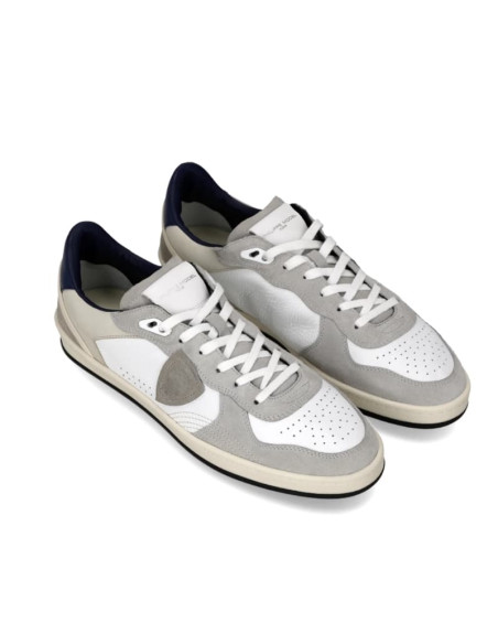 Philippe Model - Sneakers Pgal Blanc Gris Et Bleu Homme