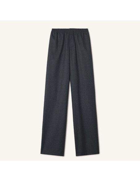 Pantalon Fluide En Flanelle De Laine Charcoal Homme Lanvin présenté de face｜Boutique Homme Toulouse