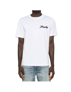 Tee Shirt À Logo Optic Blanc Homme Lanvin présenté porté de face｜Boutique Homme Toulouse