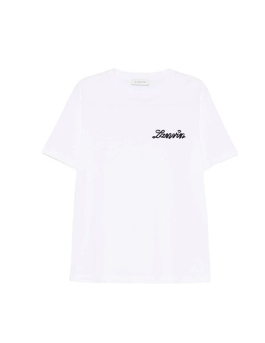 Tee Shirt À Logo Optic Blanc Homme Lanvin présenté de face｜Boutique Homme Toulouse